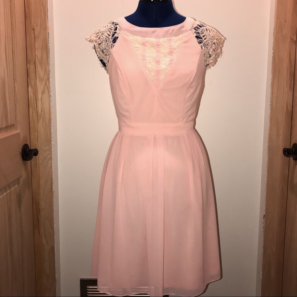 Lace Detail A-Line Dress